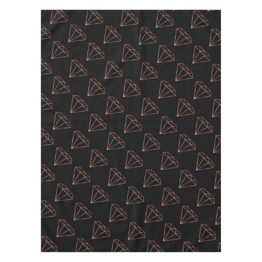 エレガントモダン澄んフェイクバラ金ゴールドブラック テーブルクロス (正面)