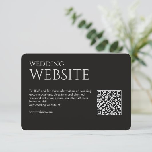 エレガントモダン煙結婚黒 エンクロージャーカード (スタンド正面)