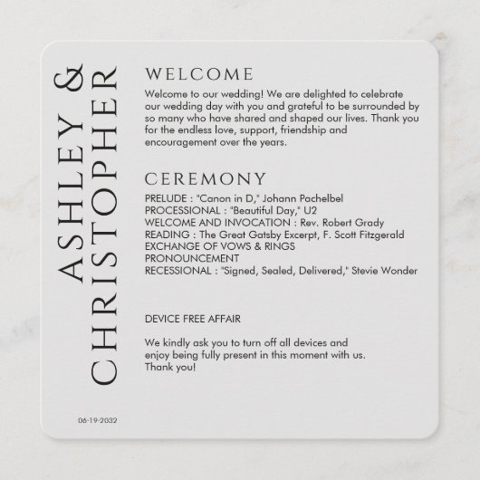 エレガントモダン煙結婚黒 プログラム (正面)