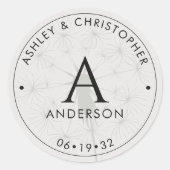 エレガントモダン煙結婚黒 ラウンドシール (正面)