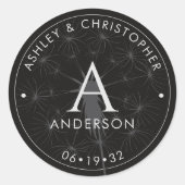 エレガントモダン煙結婚黒 ラウンドシール (正面)