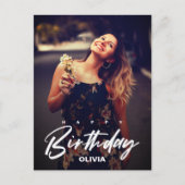 エレガントモダン発表写真ハッピーバースデー ポストカード (正面)