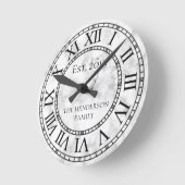 エレガントモダン白カスタム大理石 ラウンド壁時計 (傾斜)