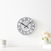 エレガントモダン白カスタム大理石 ラウンド壁時計 (ホーム)