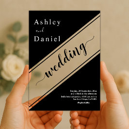 エレガントモダン白スタイリッシュ結婚の アクリル招待状