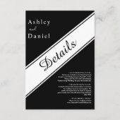 エレガントモダン白スタイリッシュ結婚の エンクロージャーカード (正面)