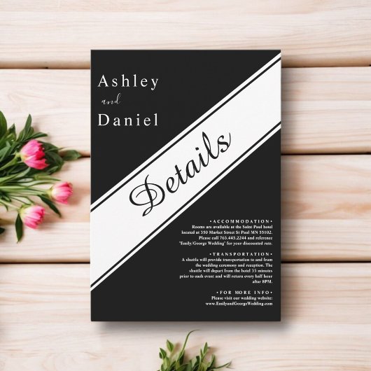 エレガントモダン白スタイリッシュ結婚の エンクロージャーカード