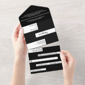 エレガントモダン白スタイリッシュ結婚の オールインワン招待状 (貼ってはがせる)