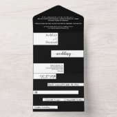 エレガントモダン白スタイリッシュ結婚の オールインワン招待状 (内側)