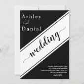 エレガントモダン白スタイリッシュ結婚の 招待状 (正面)