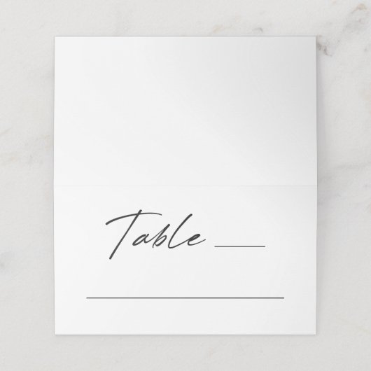 エレガントモダン白結婚色 プレイスカード (外部開封)