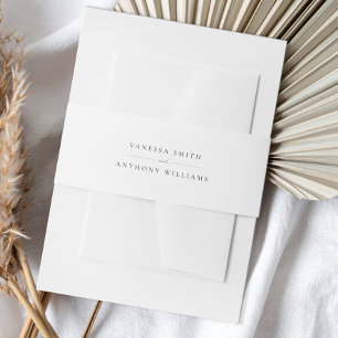 エレガントモダン白結婚色 招待状ベリーバンド