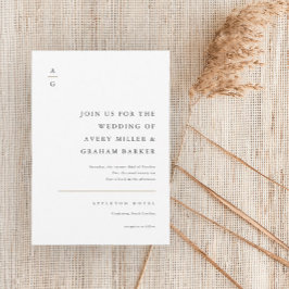 エレガントモダン白結婚色 招待状