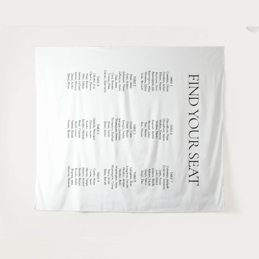 エレガントモダン白黒が席を結婚探す タペストリー (正面(横))