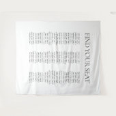 エレガントモダン白黒が席を結婚探す タペストリー (正面(横))