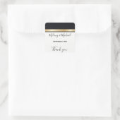 エレガントモダン白黒と金ゴールドありがとう スクエアシール (バッグ)