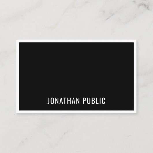 エレガントモダン白黒ミニマルテンプレート 名刺 (正面)
