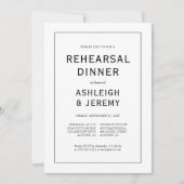 エレガントモダン白黒リハーサル 招待状 (正面)