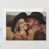 エレガントモダン白黒写真の日付の保存 セーブザデート (裏面)