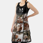 エレガントモダン白黒家族の写真コラージュ エプロン (インサイチュ)