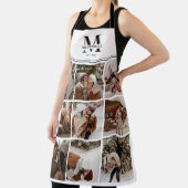 エレガントモダン白黒家族の写真コラージュ エプロン (インサイチュ)