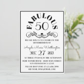 エレガントモダン白黒素晴らしい五十パーティー 招待状 (スタンド正面)