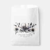 エレガントモダン白黒結婚フローラ フェイバーバッグ (正面)