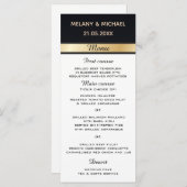 エレガントモダン白黒結婚金ゴールド メニュー (正面/裏面)