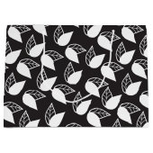 エレガントモダン白黒葉 ラージペーパーバッグ (正面)