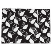 エレガントモダン白黒葉 ラージペーパーバッグ (裏面)