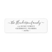 エレガントモダン白黒・スクリプト差出人住所 ラベル (正面)