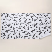 エレガントモダン白黒 ビーチタオル (正面)