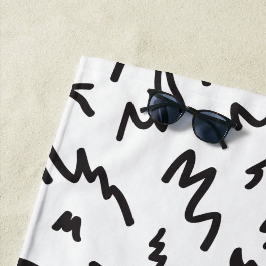 エレガントモダン白黒 ビーチタオル (インサイチュ)