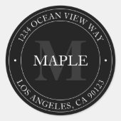 エレガントモダン白黒 ラウンドシール (正面)