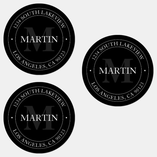 エレガントモダン白黒 |防水 ラベル (グループ)