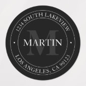 エレガントモダン白黒 |防水 ラベル (デザイン1)