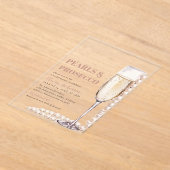 エレガントモダン真珠とプロセッコブライダルシャワー アクリル招待状 (レイダウン)