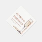 エレガントモダン真珠とプロセッコブライダルシャワー スタンダードカクテルナプキン (角)