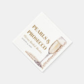 エレガントモダン真珠とプロセッコブライダルシャワー スタンダードカクテルナプキン (角)