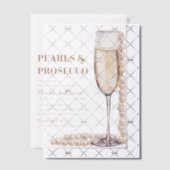 エレガントモダン真珠とプロセッコブライダルシャワー ベラム紙招待状 (オフセット (招待状))