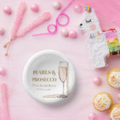 エレガントモダン真珠とプロセッコブライダルシャワー ペーパーボウル (パーティー)