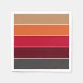 エレガントモダン秋の色ストライプの スタンダードカクテルナプキン (正面)