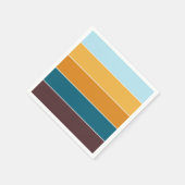 エレガントモダン秋の色ストライプの スタンダードカクテルナプキン (角)