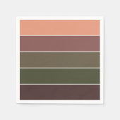 エレガントモダン秋の色ストライプの スタンダードカクテルナプキン (正面)