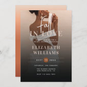 エレガントモダン秋In Love Photoブライダルシャワー 招待状 (正面/裏面)