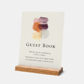 エレガントモダン紅葉結婚ズゲストブック アクリルサイン (傾斜)