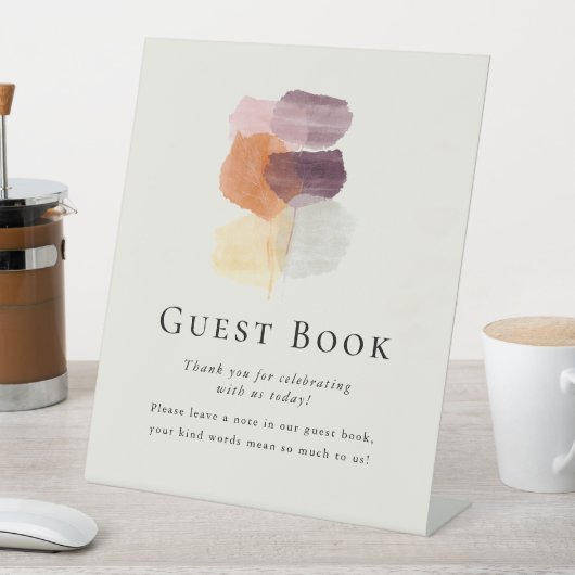 エレガントモダン紅葉結婚ズゲストブック 台座サイン (インサイチュ)