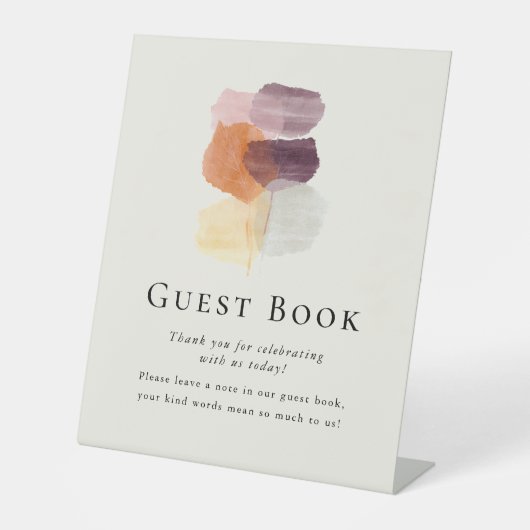 エレガントモダン紅葉結婚ズゲストブック 台座サイン (正面)