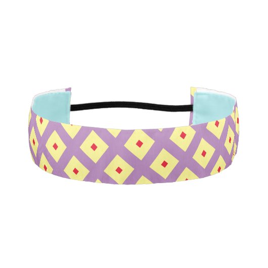 エレガントモダン紋様黄紫 アスレチックヘッドバンド (正面)