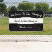 エレガントモダン紙吹雪結婚金ゴールドのバナー 横断幕 (インサイチュ)